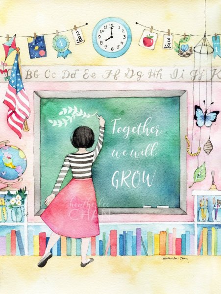 Рисунок ко Дню учителя акварелью