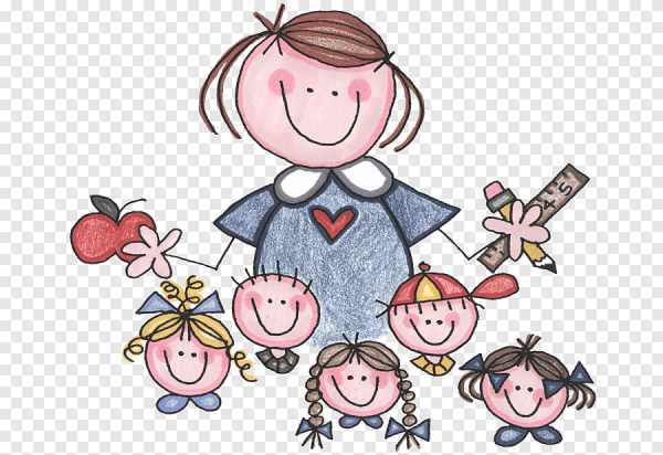 Воспитательница, детские рисунки