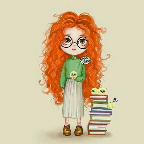 Рыжая девочка мультяшка