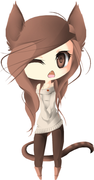 Чиби девушка кошка