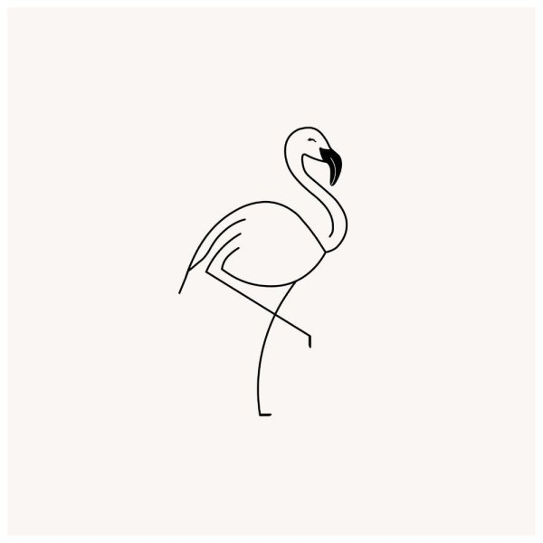 Фламинго одной линией