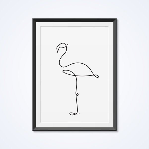 Фламинго одной линией