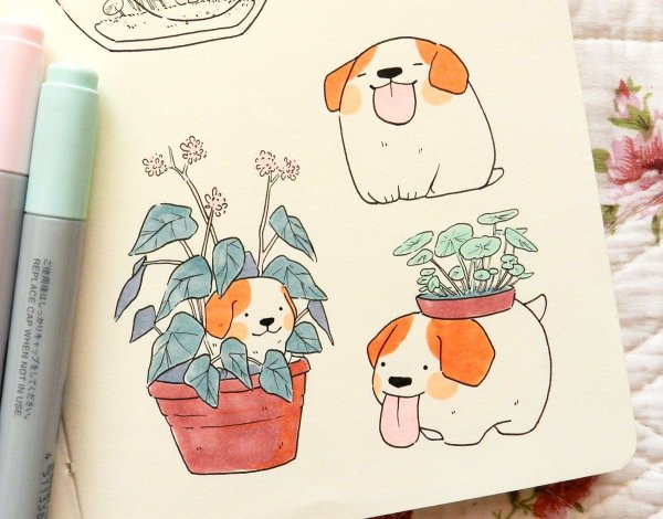 Рисунки маркерами милые каракули