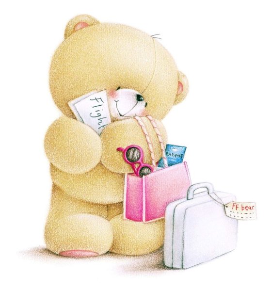 Нарисованный Медвежонок с подарком