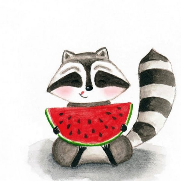 Милый енот рисунок