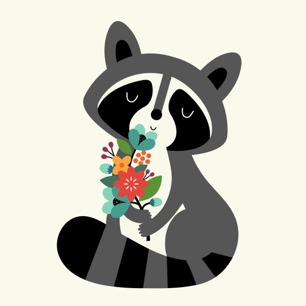 Милые иллюстрации енот