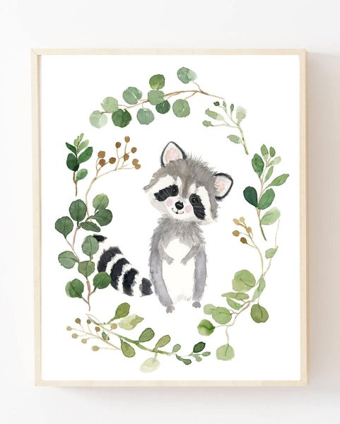 Енот акварелью