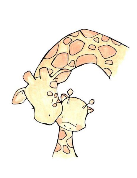 Рисунок жирафа для срисовки