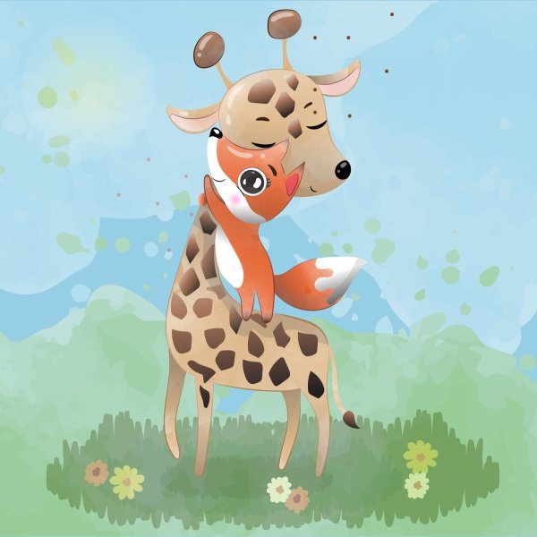 Жирафик мультяшный милый