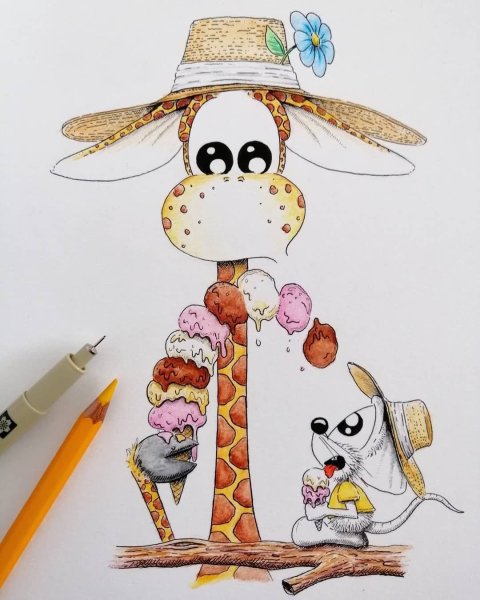 Милый Жирафик рисунок