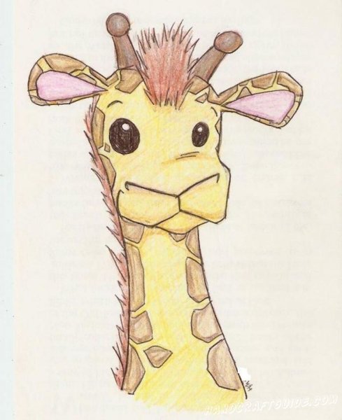 Жирафик для срисовки легкий