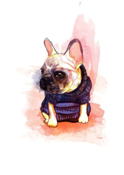 Французский бульдог мультяшный