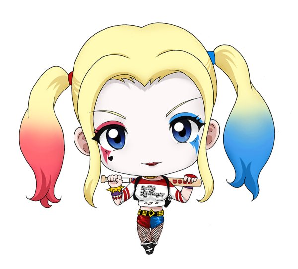 Харли Квинн аниме карандашом