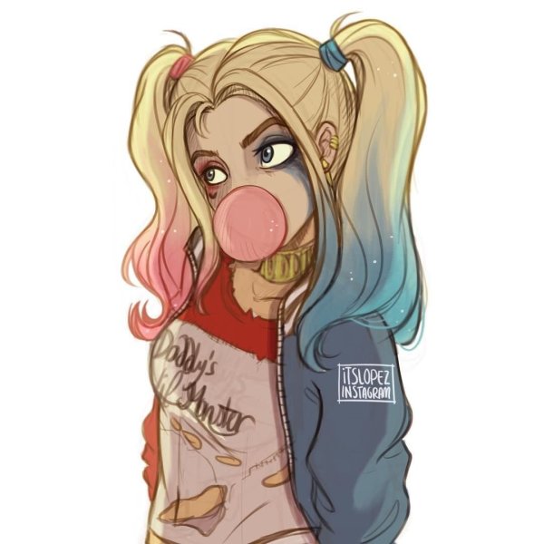 Харли Квинн Чиби раскраска