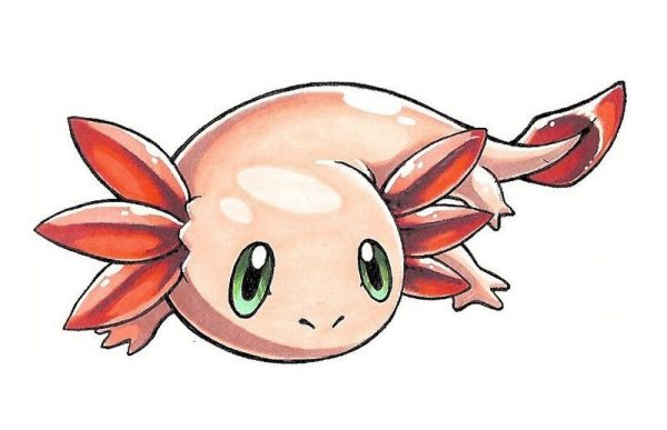 Аксолотль мультяшно