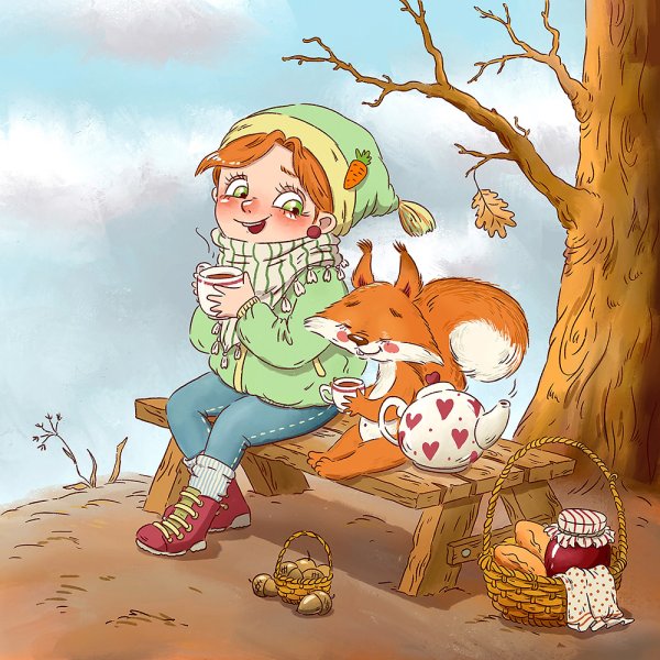 Пейзаж с лисой