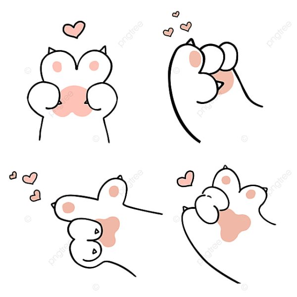 Кошачьи лапки мультяшные