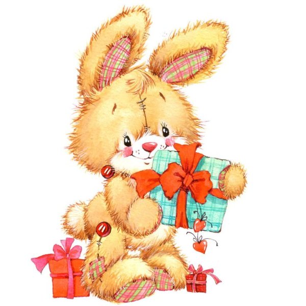 Милый зайчик с подарком