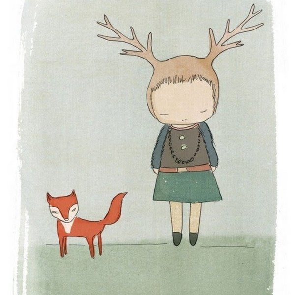 Девочка с оленем рисунок