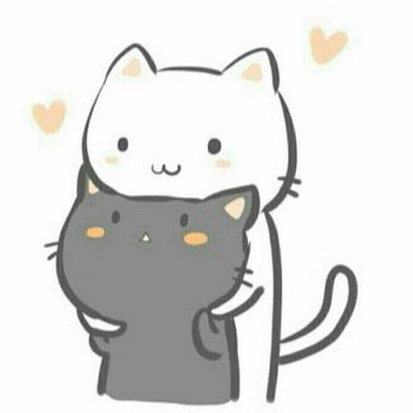 Котики обнимаются рисунок