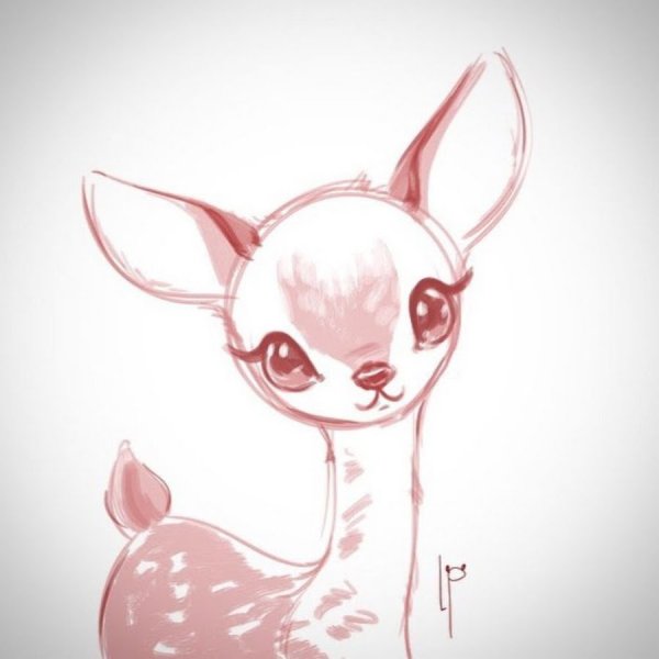 Оленёнок для срисовки