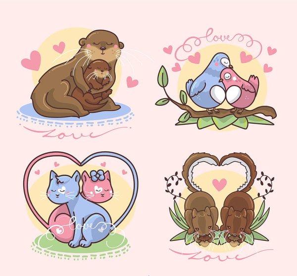 Мультяшные пары животных