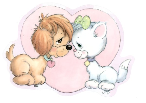 Романтические животные мультяшные