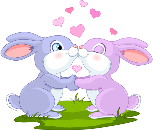 Два зайчика с сердечком