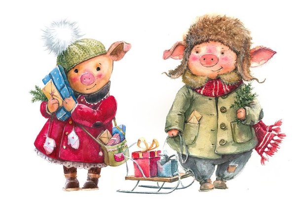 Иллюстрации Марины Федотовой поросята