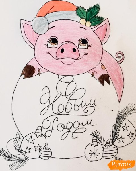 Открытка со свинкой