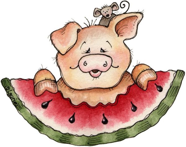 Милый поросенок арт