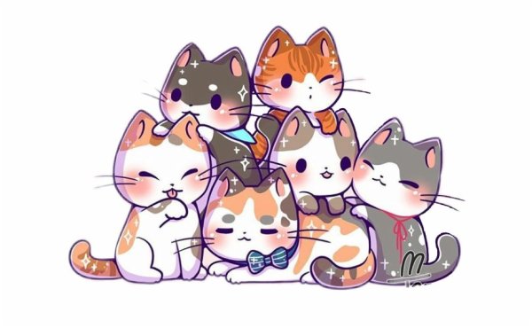 Кавайные рисуночки милые кошечки