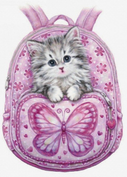 Розовый котенок арт