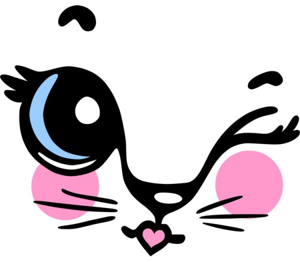 Наклейки Кошачья мордашка