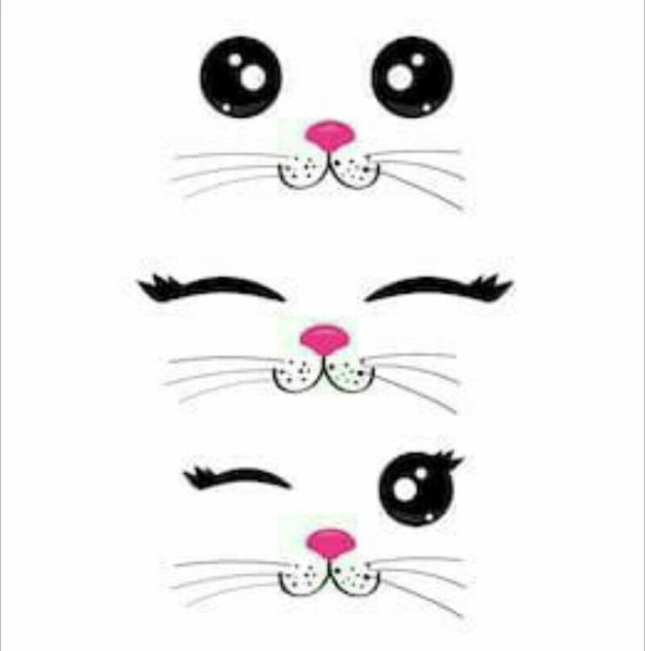 Глазки и носик для кошки
