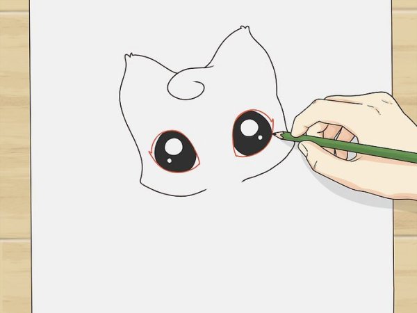 Рисунки милых несложных котиков с глазками