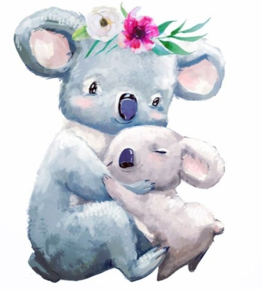 Акварельные животные мама и малыш