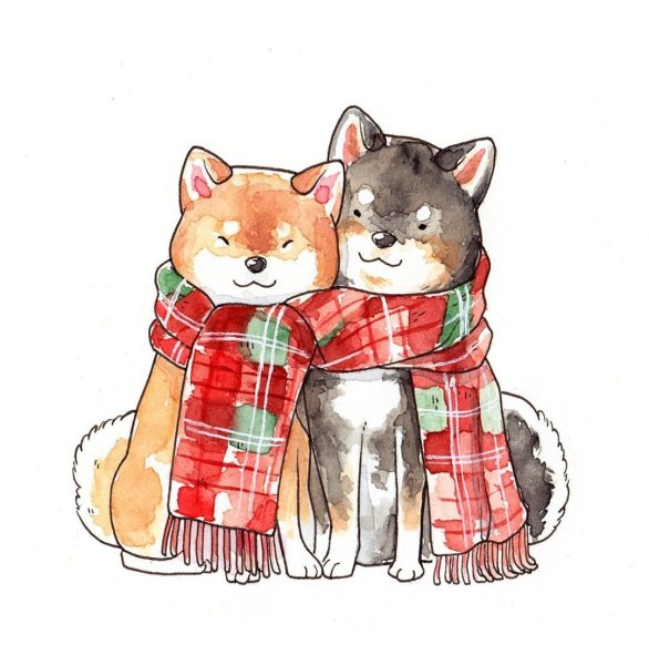 Собака Шиба ину арт