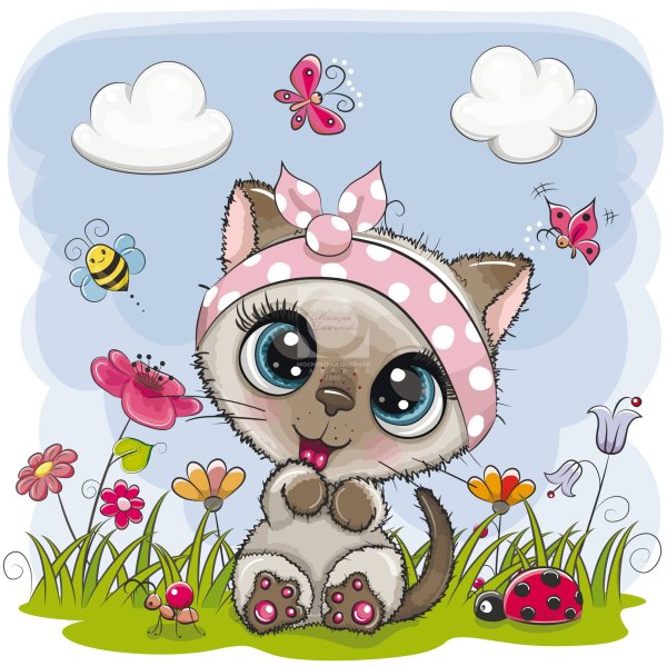 Милый котенок вектор