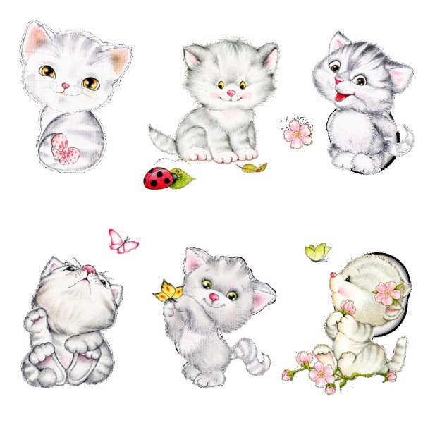 Розовый котенок арт