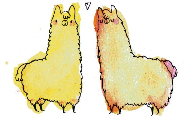 Веселая лама рисунок