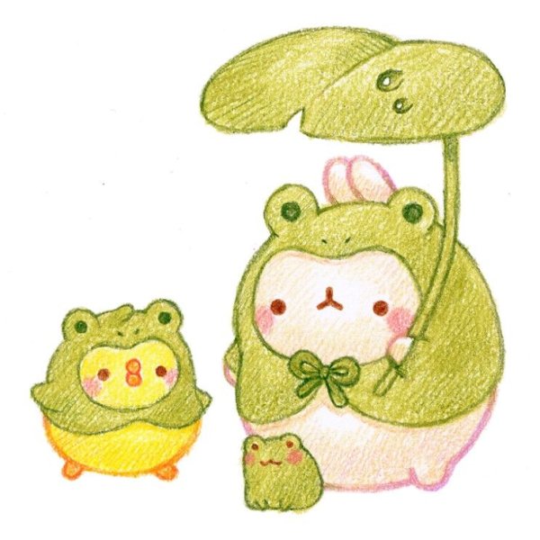 Жабки милые для рисования