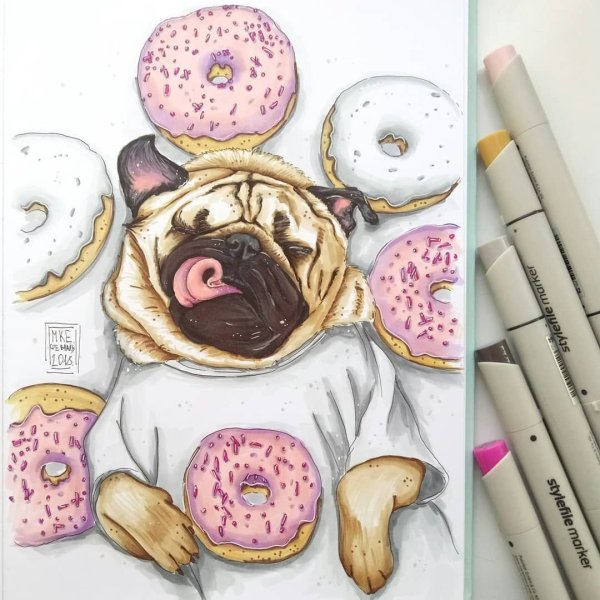 Милые скетчи маркерами