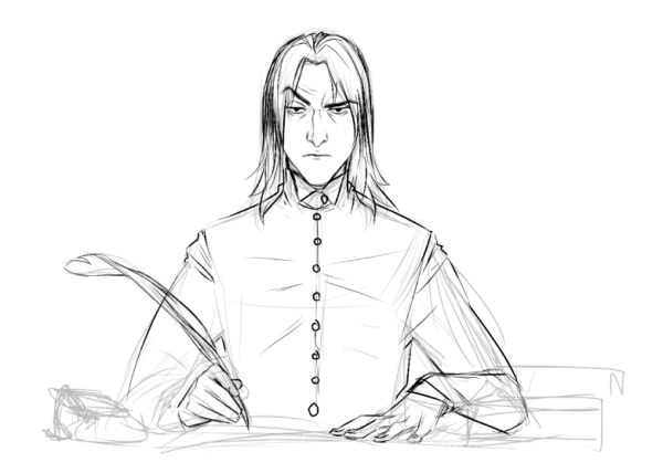 Северус Снейп чёрно белый