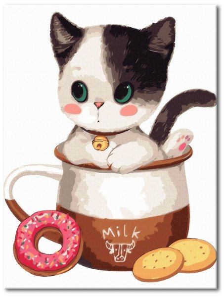 Милые котики в чашке