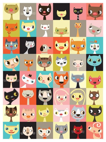 Много мультяшных котиков