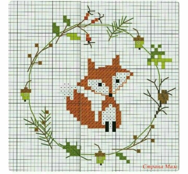Легкая вышивка крестиком котик