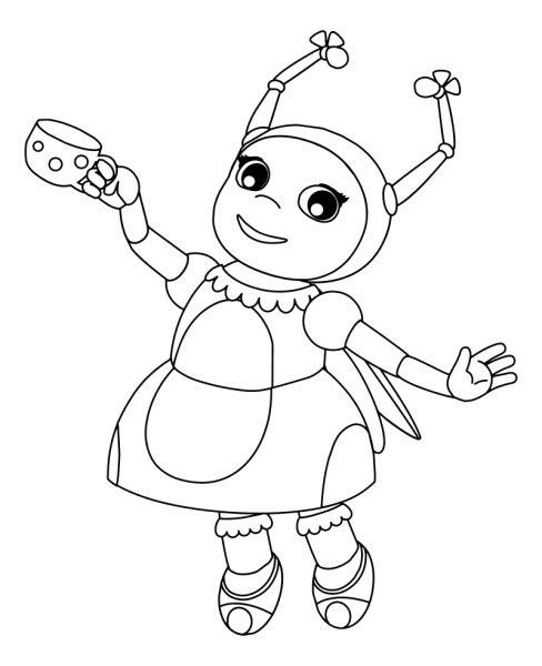 Раскраска Лунтик Кузя Мила Пчеленок