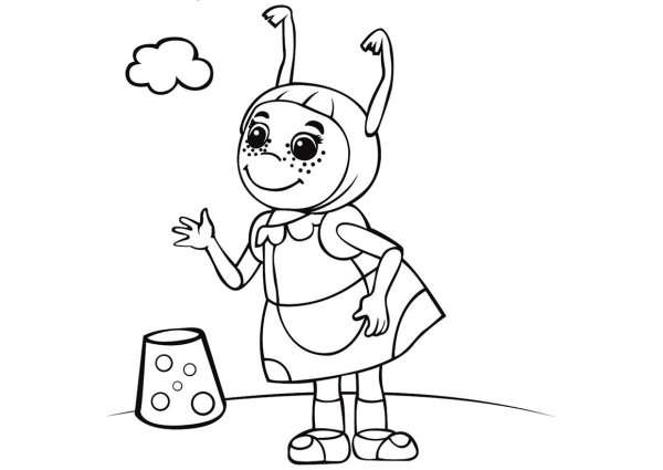 Мила из Лунтика раскраска