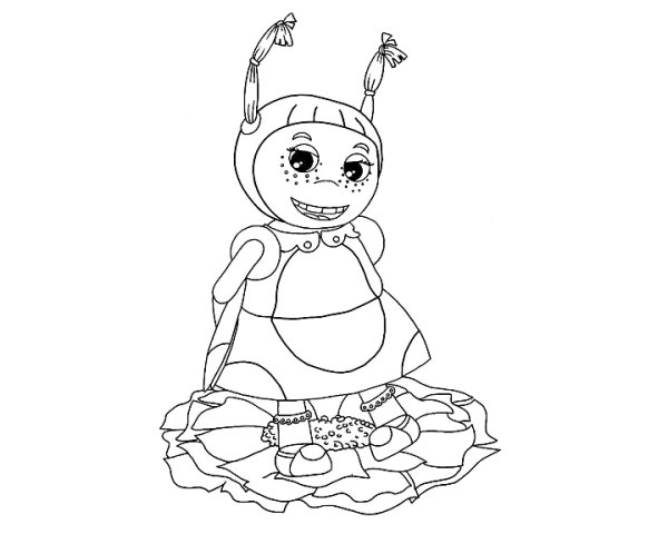 Раскраска Лунтик Мила Кузя